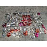 Ёлочные игрушки СССР пластик лот 67 шт. Волк, Буратино, Незнайка и другие