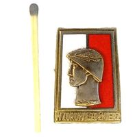 Польша. Знак Образцовый солдат периода 1973-1999 гг. в бронзе  22 / 31 мм