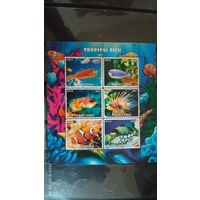 Блок рыбы морские обитатели MNH