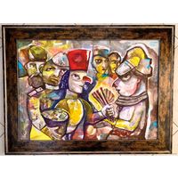Акулов В.И. "Перемирие", 2019г. Акрил, дерево. Размер 81,5х82,5 см.