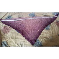 Платок, косынка из шерсти. Сиреневый с оттенками. Эксклюзив. Ручная работа.