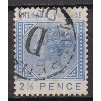 16.BrKCI. Великобритания. Колонии. Гренада. Стандарт. Виктория. 1883 г. 2 1/2P. Mi.#17.