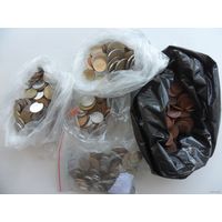 На УДАЧУ. 27 монет - АМЕРИКА, ЕВРОПА, АЗИЯ. Из мешка. (Возможны повторы).