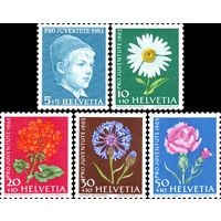 Луговые и садовые цветы Швейцария 1963 год серия из 5 марок