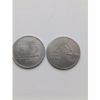 Индия. 2 рупии 2007 года. два разновида. (4)