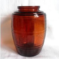Редкая банка, ваза, янтарное стекло, СССР
