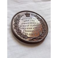 Памятная медаль 1845 года в отличном состоянии!!! Британская империя Бирмингем. В честь открытия памятника Уильяму 4.