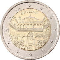 2 евро 2024 Испания Севильский собор Алькасар и Архив Индий UNC из ролла