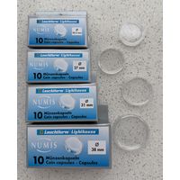 Капсулы для монет Leuchtturm Германия  38 31 27 24,5 mm цена за 1 шт