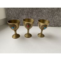 Рюмки латунь, 3 шт.