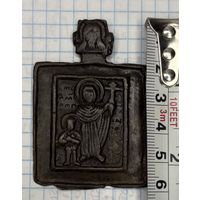 С 1 РУБЛЯ! СТАРИННАЯ ЛИТАЯ ИКОНА НАТЕЛЬНАЯ СВЯТЫЕ МУЧЕНИКИ КИРИК И ИУЛИТТА 18-19 ВЕК