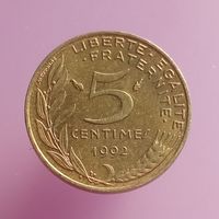 Франция 5 сантим 1992