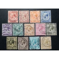 Великобритания.\414с\ Георг V. Стандарт.  1912 - 1921  Mi127x-140x.штемпель Бернли Бирмингем