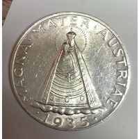 5 шиллингов 1935 Мадонна Австрия штемпельный блеск