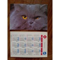 Карманный календарик. Котик .1995 год