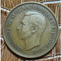 Монета Великобритания 1 пенни 1937 год. Георг VI