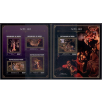 Нигер 2016г  Живопись  ИСКУССТВО КАРТИНЫ  золото  к/б+бл MNH