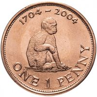 Гибралтар 1 пенни, 2004 300 лет захвату Гибралтара UNC