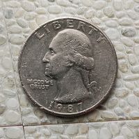 1/4 доллара (квотер) 1987(D) года США.