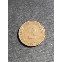Германия 2 пфеннига 1977 G
