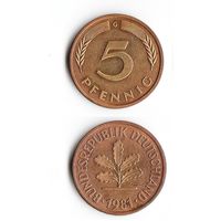 5 пфеннигов Германия 1981 года(G)