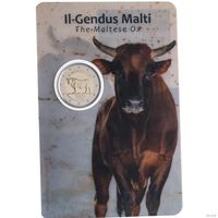 2 евро 2025 Мальта Мальтийский бык блистер BU