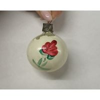 Елочная игрушка Шар ручная художественная роспись СССР