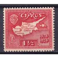 257.BrK. Великобритания. Колонии. Кипр. Георг V. Местные исторические мотивы. 1928 г. 1 1/2Pia. Mi.#110.