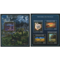 Нигер 2016г  Живопись  ИСКУССТВО КАРТИНЫ  золото  к/б+бл MNH