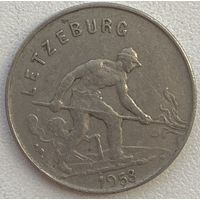 Люксембург 1 франк 1953 г.