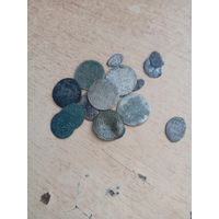 Лот серебра сборка ( чешуя гроши крестинки)