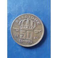 Бельгия 50 сантимов 1980 "BELGIQUE"