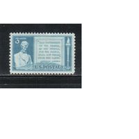 США-1948, (Мих.591),  * , Личности, Линкольн (одиночка)