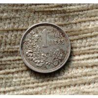Werty71 Литва 1 лит 1925 погоня серебро