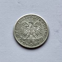 Монета СЕРЕБРО Польша 2 злотых 1932 год Ядвига ОТЛИЧНЫЕ