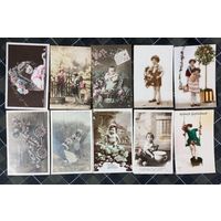 Старинные открытки. Дети. Лот 10 штук.