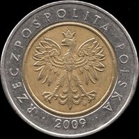 Польша 5 злотых 2009 г. Y#284