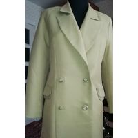 Элегантный женский пиджак из ткани оливкового цвета, на подкладке, размер 44-46, индивидуального пошива по Бурде.