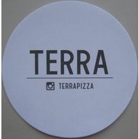 Подставка ресторана "Terra Pizza". / Минск/. Диаметр 90 мм. Бумага.