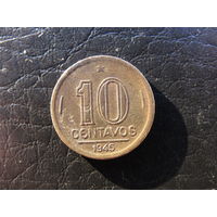 Бразилия 10 сентаво, 1945. С 20 копеек. Распродажа коллекции. Смотрите другие лоты.