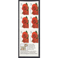 Флора. Цветы. Розы. Австралия. 1998. 1 буклет из 6 марок. Michel N 1791 (10,0 е).