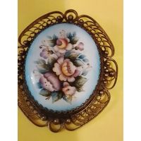 Брошь крупная финифть