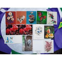 Маленькие открытки ссср 12 шт.