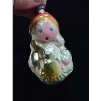 Игрушка ёлочная Красная шапочка, стекло. СССР