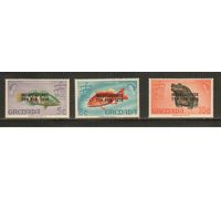 Гренада-1974(Мих.,558-560) , **  , Морская  Фауна,Рыбы, Надп.