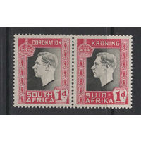 1937 Южная Африка ** Коронация George VI, сцепка 2 марки (SG 72)