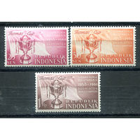 Индонезия - 1958г. - международный чемпионат по бадминтону - 3 марки - полная серия, MNH, жёлтый клей [Mi 221-223]. #4-W2-Z-1-8