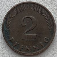 Германия 2 пфеннига 1958 г. D