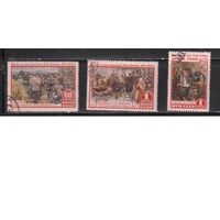 СССР-1955, (Заг.1722-1724)   гаш. (с клеем) , 85-год. рож. Ленина,Живопись