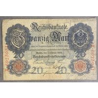 Банкнота 20 марок 1908 год. Германская империя.